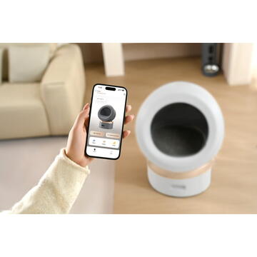 Litiera pentru pisici Mova LR10 Prime, 6L, Auto-curatare, Alb