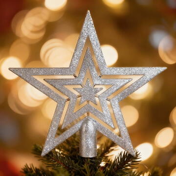 GLOBIZ Set de ornamente pentru brad – 100 de globuri + vârf stea – argintiu