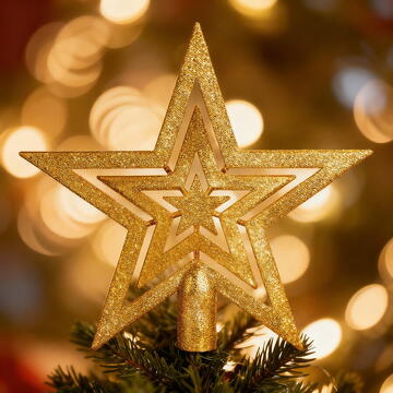 GLOBIZ Set de ornamente pentru brad – 100 de globuri + vârf stea – auriu