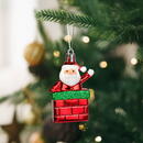 At home Decorațiune festivă – figură Moș – suspendabilă – plastic – 7,5 x 5 cm