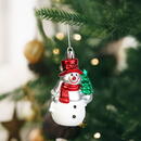 At home Decorațiune festivă – figură om de zăpadă – suspendabilă – plastic – 9 x 5,5 cm