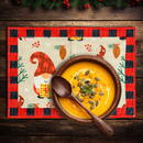 GLOBIZ Suport de farfurie decorativ – model spiriduș – 46 x 32 cm – roșu/negru