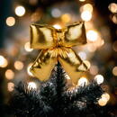 GLOBIZ Decorațiune fundă – aurie sclipitoare – 21 x 19 cm – poliester