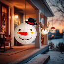 GLOBIZ Lampion decorativ din hârtie – model om de zăpadă – Ø30 cm – alb