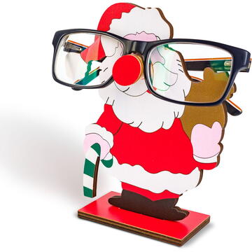 GLOBIZ Suport decorativ de masă pentru ochelari – 14 x 10 cm – model Moș, ren, spiriduș sau om de zăpadă – din lemn MDF