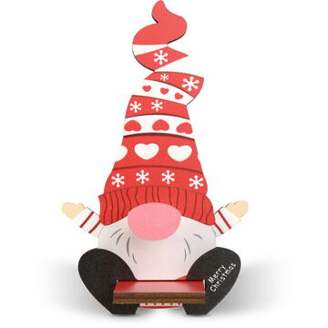 GLOBIZ Suport decorativ de masă pentru ochelari – 14 x 10 cm – model Moș, ren, spiriduș sau om de zăpadă – din lemn MDF