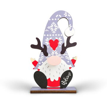 GLOBIZ Suport decorativ de masă pentru ochelari – 14 x 10 cm – model Moș, ren, spiriduș sau om de zăpadă – din lemn MDF