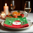 GLOBIZ Șervețele de hârtie – model Moș – 33 x 33 cm – 16 bucăți/set – roșu și verde