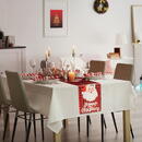 At home Traversă decorativă de masă – model Moș și inscripție „Merry Christmas” – 183 x 33 cm – roșu/negru – poliester