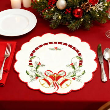 GLOBIZ Față de masă brodată rotundă – 29 cm – 3 modele