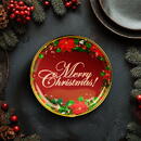 GLOBIZ Tavă decorativă din plastic – model „Merry Christmas” – 22 cm