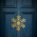GLOBIZ Decorațiune tip fulg de gheață – glitter auriu – suspendabilă – 31 cm