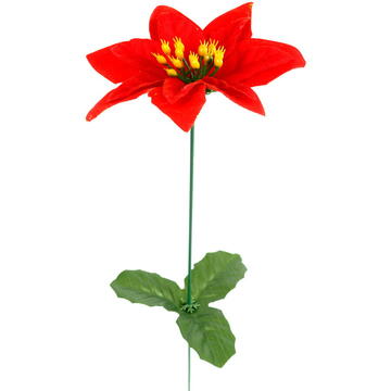 GLOBIZ Decorațiune floare artificială – Poinsettia (floare de crăciun) – 50 cm