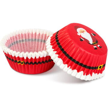 GLOBIZ Set hârtii pentru brioșe de Crăciun – model Moș Crăciun / fulg de zăpadă – 40 bucăți / set