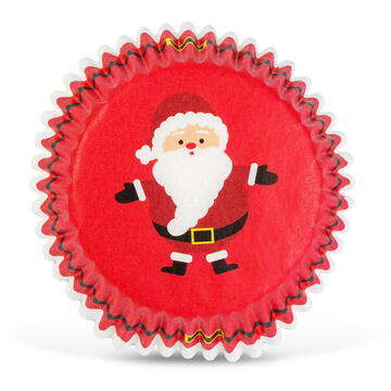 GLOBIZ Set hârtii pentru brioșe de Crăciun – model Moș Crăciun / fulg de zăpadă – 40 bucăți / set