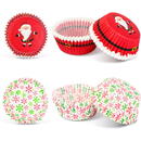 GLOBIZ Set hârtii pentru brioșe de Crăciun – model Moș Crăciun / fulg de zăpadă – 40 bucăți / set