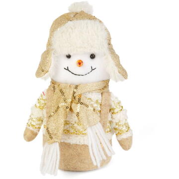 GLOBIZ Decorațiune Crăciun - Om de Zăpadă Textil - 20 cm