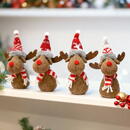 GLOBIZ Decorațiune Crăciun - Ren cu Căciuliță (Manó) - 18 cm - 4 modele