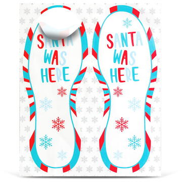 At home Decorațiune festivă – autocolant „A fost aici Moșul” – 25 x 10 cm – set 2 bucăți