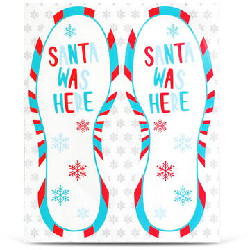 At home Decorațiune festivă – autocolant „A fost aici Moșul” – 25 x 10 cm – set 2 bucăți