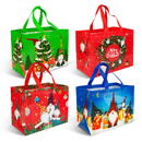 GLOBIZ Pungă decorativă pentru cadouri – 31 x 25 x 17 cm – 4 modele – material textil nețesut