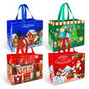 GLOBIZ Pungă decorativă pentru cadouri – 31 x 25 x 17 cm – 4 modele – material textil nețesut