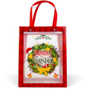 GLOBIZ Pungă decorativă pentru cadouri – 24 x 19,5 x 9,5 cm – 2 modele – material plastic