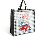 GLOBIZ Geantă cadou decorativă – model negru cu camion roșu – 45 x 44 x 19 cm