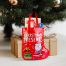 GLOBIZ Cizmă decorativă tip geantă cadou – roșie, cu Moș – 33 cm