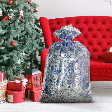 GLOBIZ Pungă cadou extra mare din folie – model fulgi de gheață – 78 x 120 cm