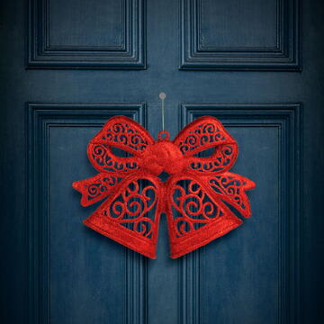 At home Decorațiune tip fundă – suspendabilă – roșie – 35 cm