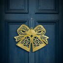 GLOBIZ Decorațiune tip fundă – suspendabilă – aurie glitter – 35 cm