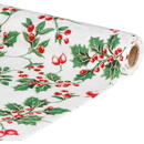 GLOBIZ Frunner decorativ de masă – 180 x 28 cm – 100% poliester – alb cu motiv fructe roșii