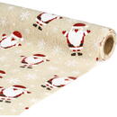 GLOBIZ Frunner decorativ de masă – 180 x 28 cm – 70% poliester, 30% bumbac – model Moș Crăciun, maro