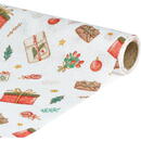 GLOBIZ Frunner decorativ de masă – 180 x 28 cm – 70% poliester, 30% bumbac – model cadouri, alb