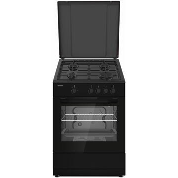 Heinner HFSC-SME66IBK, Gaz, 4 arzatoare, Negru