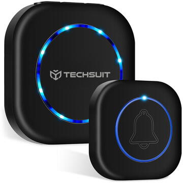 Sonerie, Wireless, Waterproof, 38 Tonuri, 4 Niveluri de Volum, 5 Moduri Muzica/Flash - Techsuit Buzzzly (SU1) - Black