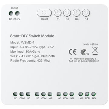 Avatto WSMD-4 250V DIY Smart Switch Module
