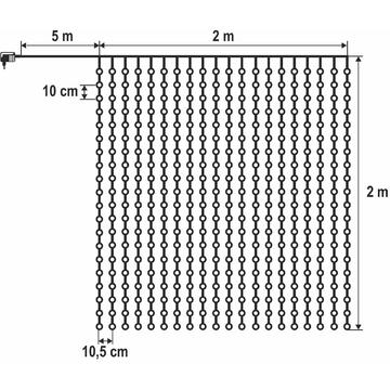 Somogyi Perdea luminoasă LED DOT, 2x2 m, alb rece