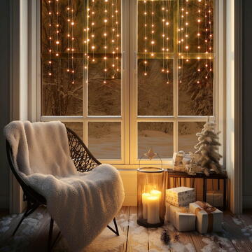 Somogyi Perdea luminoasă LED DOT tip țurțur, alb cald