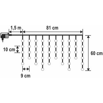 Somogyi Perdea luminoasă LED DOT tip țurțur, alb cald