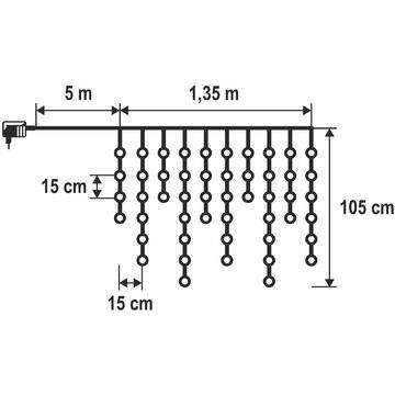 Somogyi Perdea luminoasă LED cu fulgi de zăpadă, alb cald