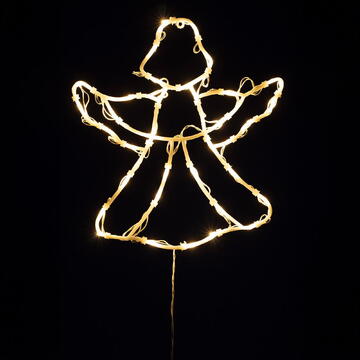 Somogyi Decorațiune LED pentru fereastră, înger, cu baterii, alb cald