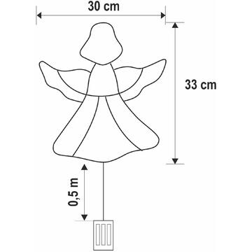 Somogyi Decorațiune LED pentru fereastră, înger, cu baterii, alb cald