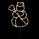 Somogyi Decorațiune LED pentru fereastră, om de zăpadă, cu baterii, alb cald