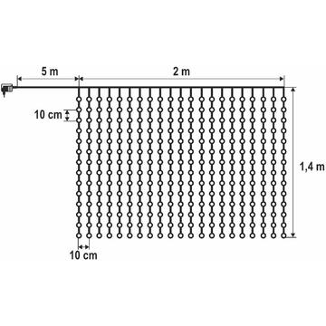 Somogyi Perdea luminoasă LED DOT, 2 x 1,4 m, alb cald