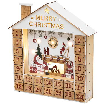 Somogyi Calendar de Advent cu LED-uri, din lemn