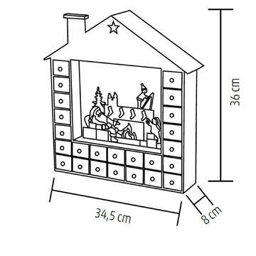 Somogyi Calendar de Advent cu LED-uri, din lemn