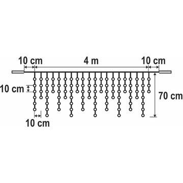 Somogyi Ghirlanda luminoasa, 200 LED-uri, cablu alb, pentru utilizare în exterior