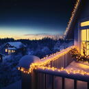 Somogyi Ghirlande luminoase, 200 LED-uri, cablu alb, pentru exterior